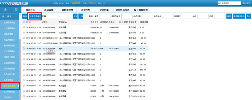 业务提成报表